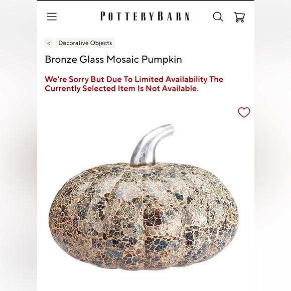 Pottery Barn Holiday Pottery Barn Bonze Glass Mosaic Pumpkin Poshmark